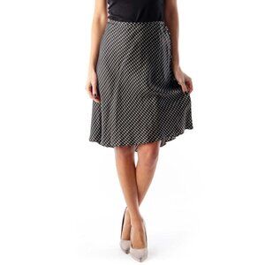 Calvin Klein Black & Gray Print Skirt
